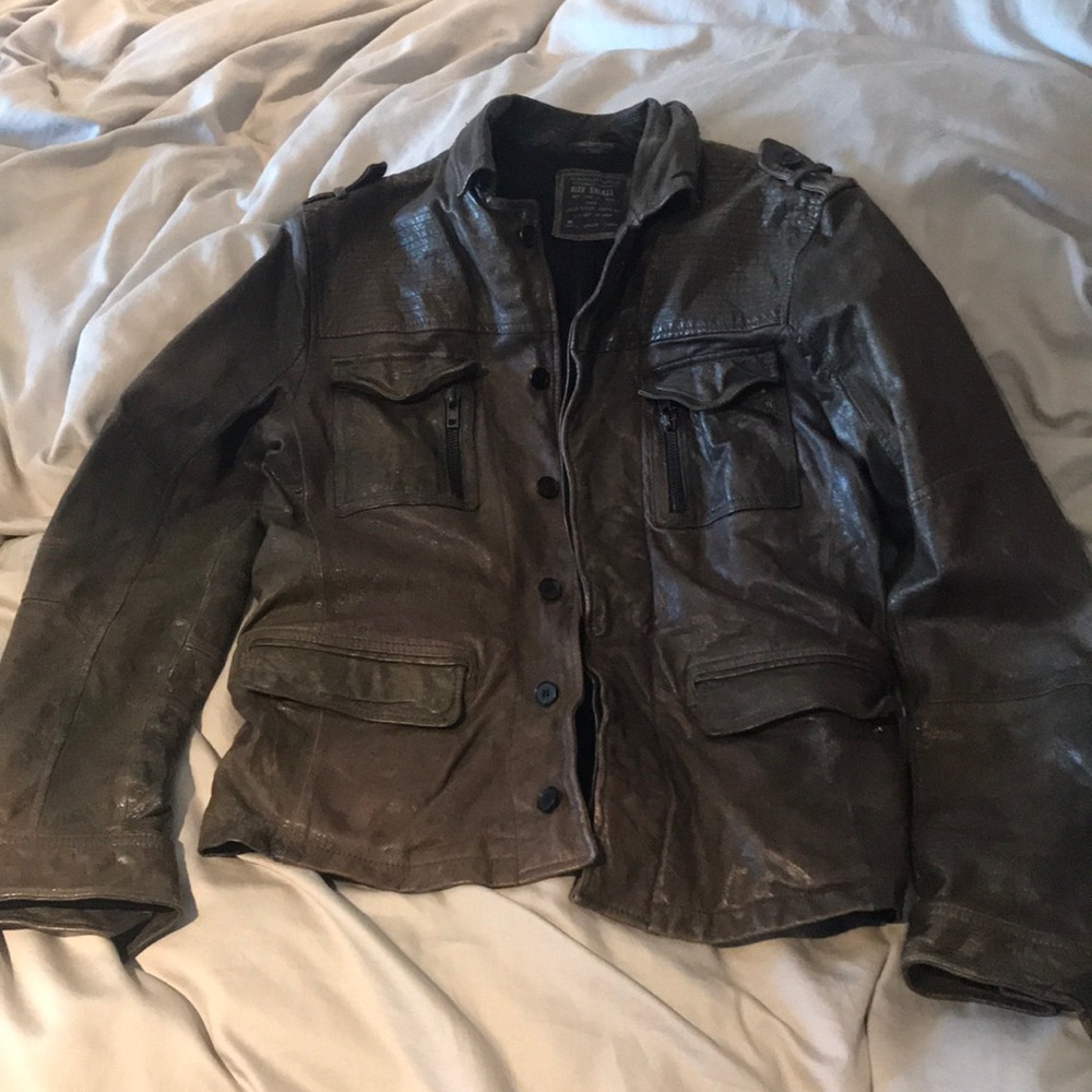 All Saints Men’s Brown Leather Jacket